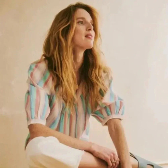 Ophelia & Indigo Edie Top Rainbow Stripe - Picture 5 of 7